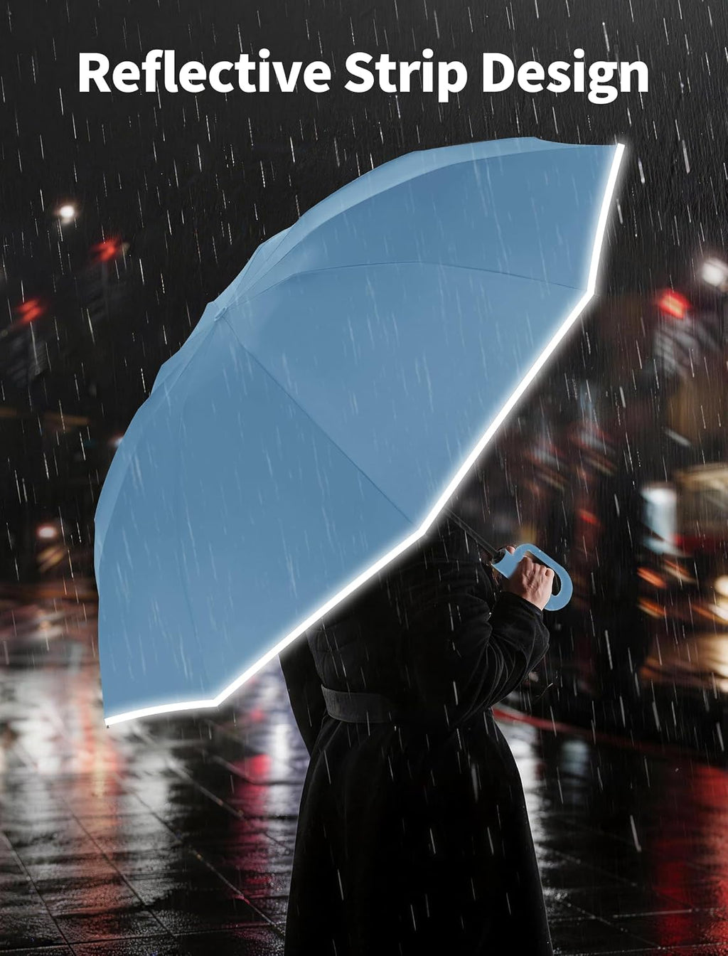 Jorilis Inverted Umbrella with Carabiner Handle, Windproof UV Sun & Rain