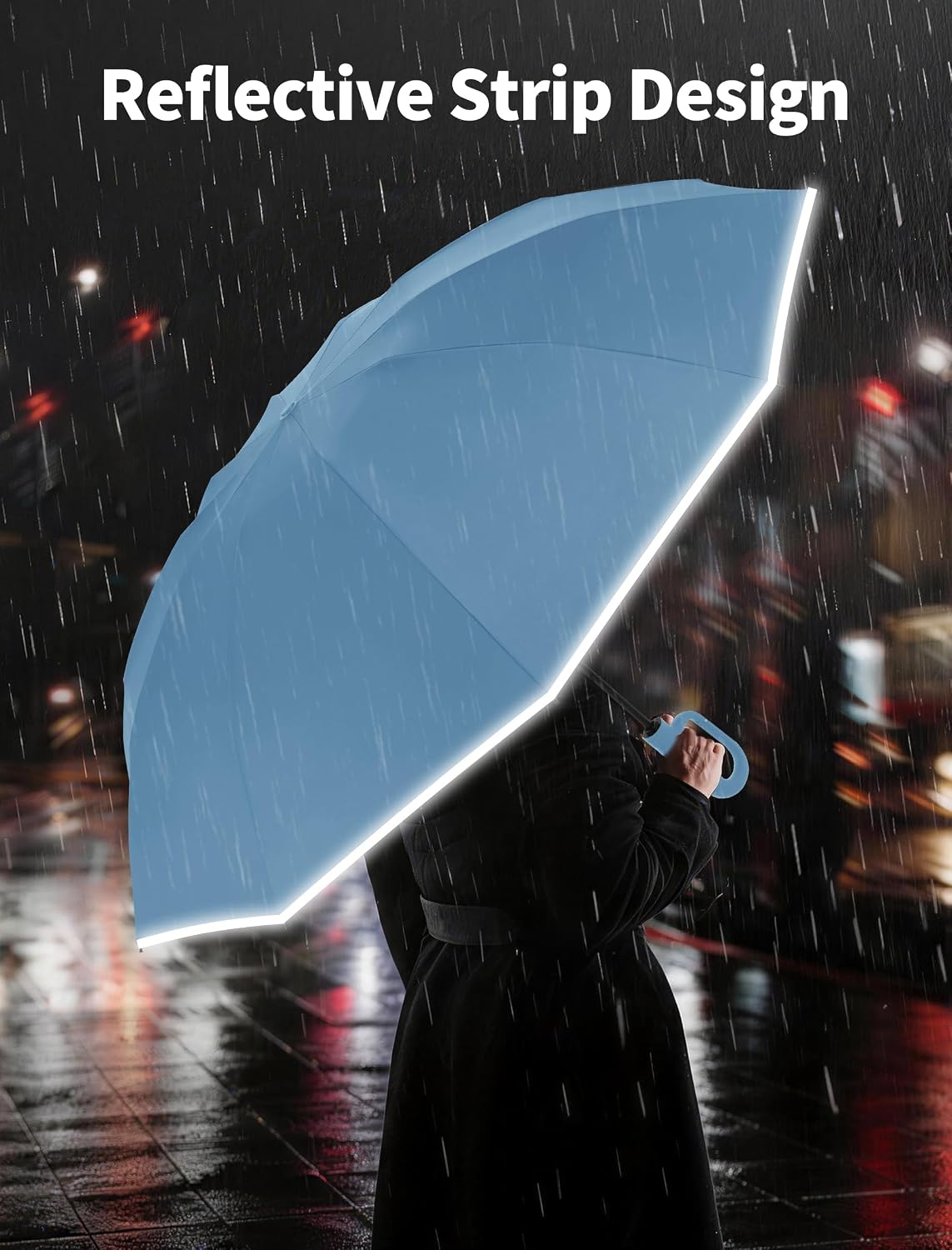 Jorilis Inverted Umbrella with Carabiner Handle, Windproof UV Sun & Rain