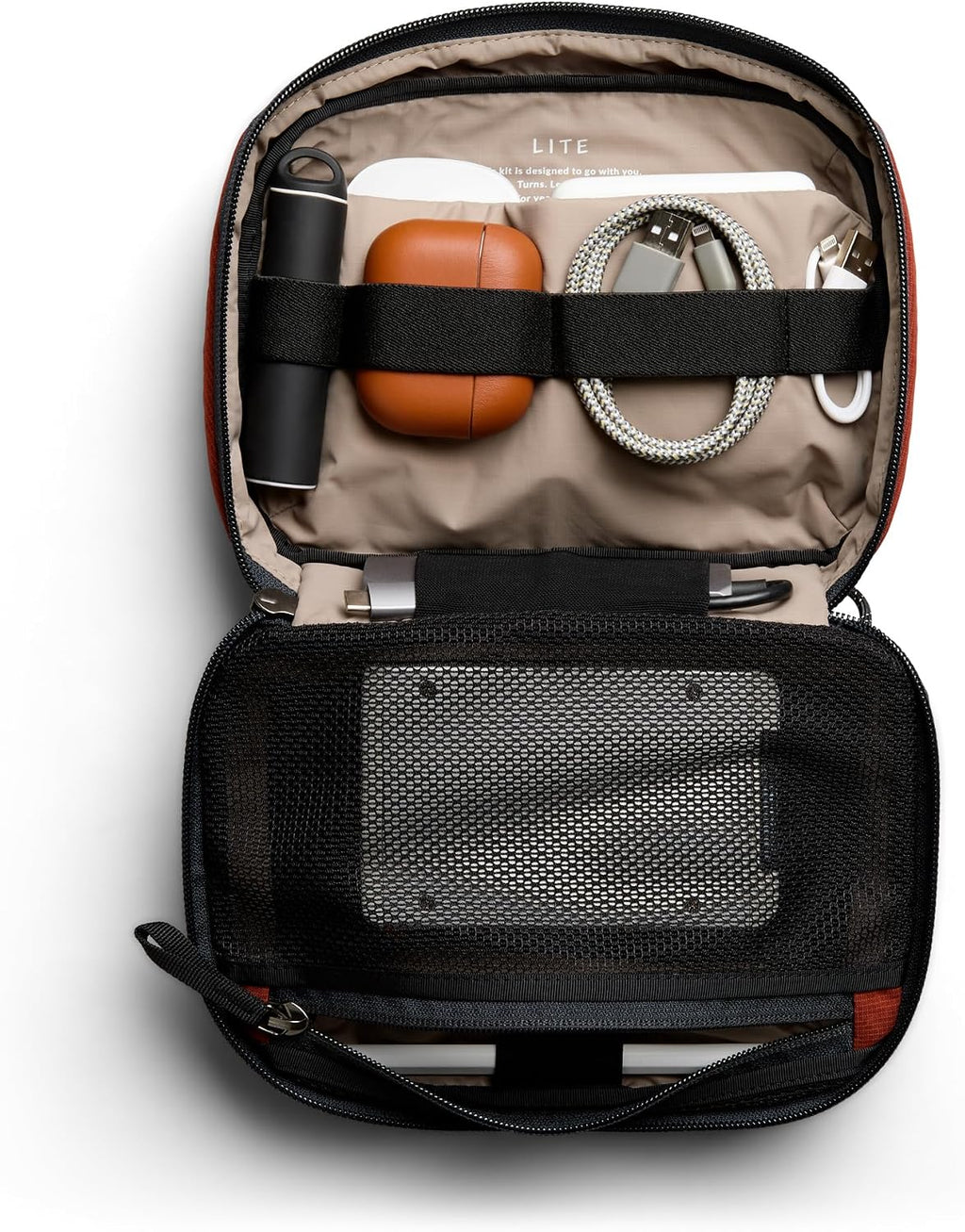 Bellroy Lite Tech Kit, Electronics Travel Organizer - Clay