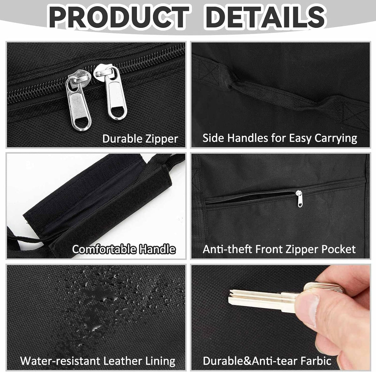 2 Pcs 83 x 16 x 12 Inch, 260 L Large Storage Duffle Bag Black