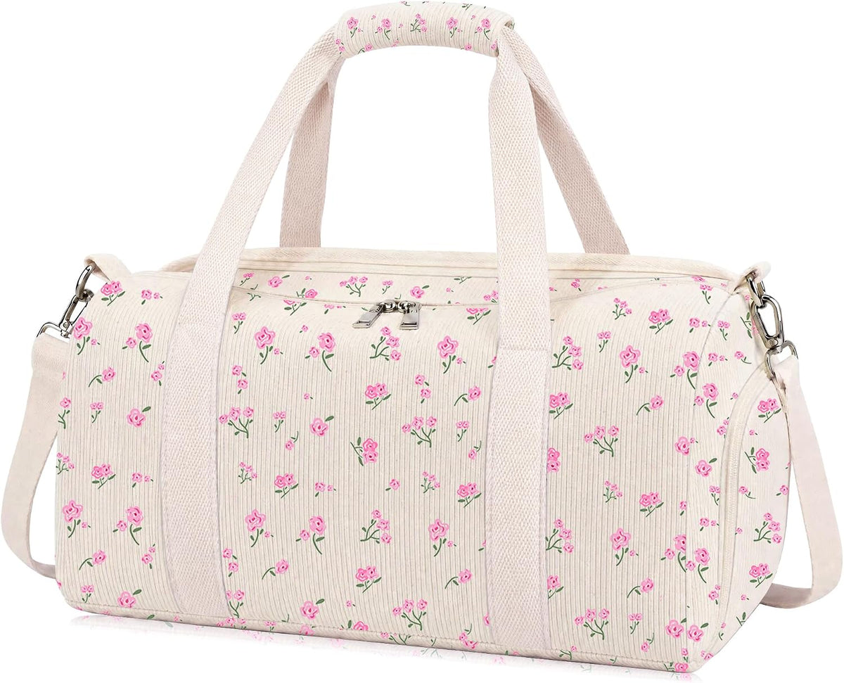 Girls Duffle Bag Kids Weekender Overnight Travel Bags with Shoe Compartment for Girls Dance Bags, Sleepover Bag,Overnight Bag for Teen Girls