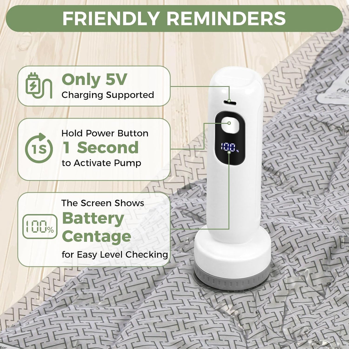10 Small Vacuum Storage Bags with Rechargeable Electric Air Pump