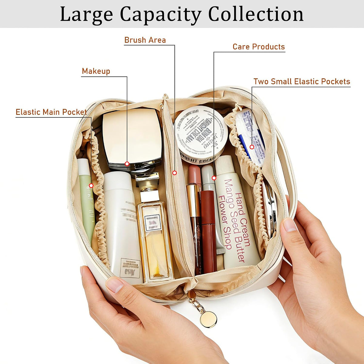 Initial Makeup Bag Personalized Gift for Women Teen Girls