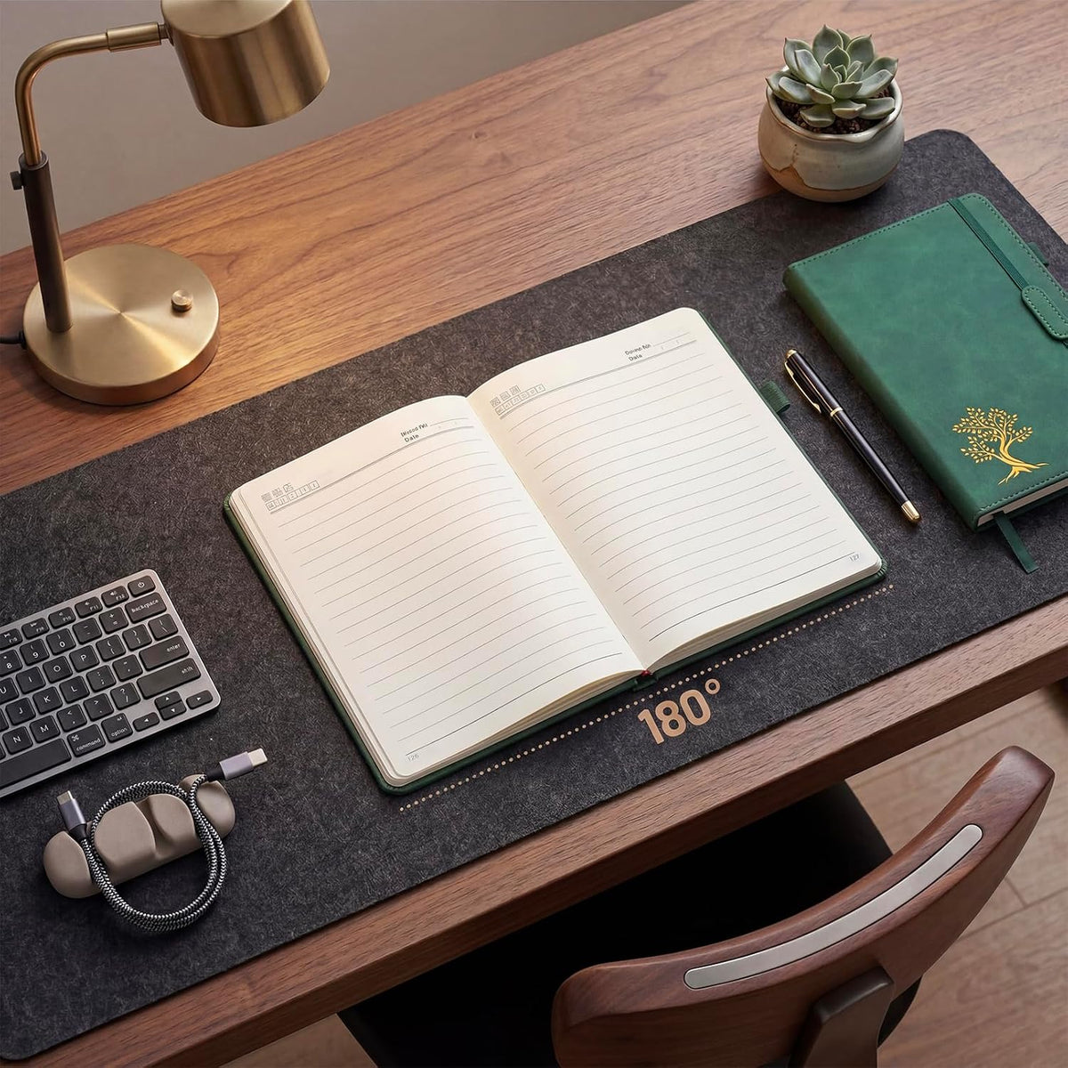 Vintage Hardcover Leather Journal Notebook, A5 Lined Notebook for Business Work School, 224 Pages 100GSM Thick No Bleed Paper, 180° Lay Flay Premium Writing Notebook for Note Taking Daily Diary Travel (Green)
