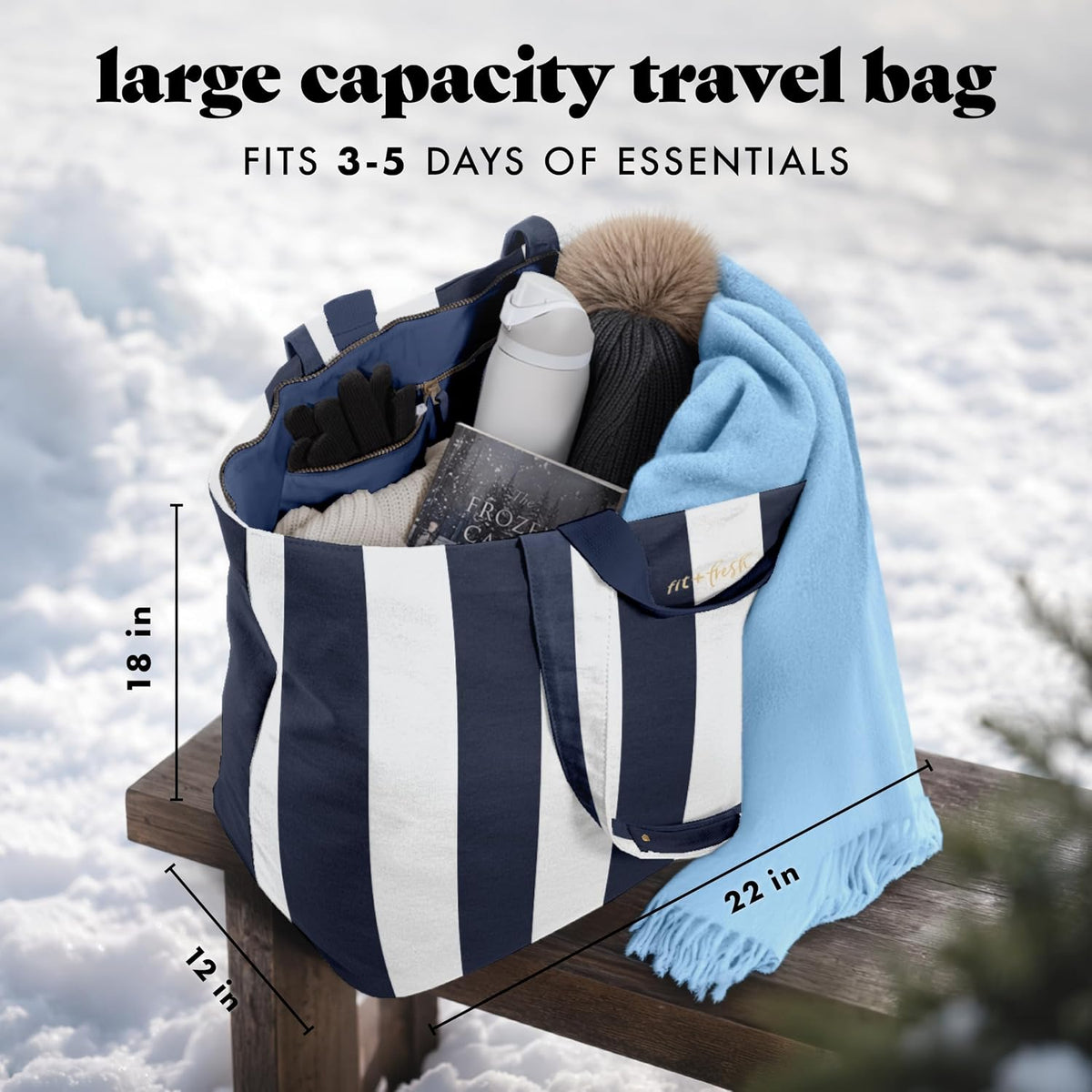 Fit & Fresh All The Things XL Tote Bag for Women, Beach Bag & Weekender