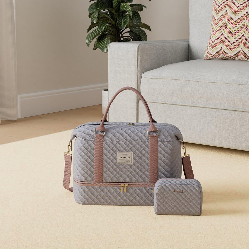LOVEVOOK Travel Duffle Bag,Weekender Bags for Women with Shoe Compartment
