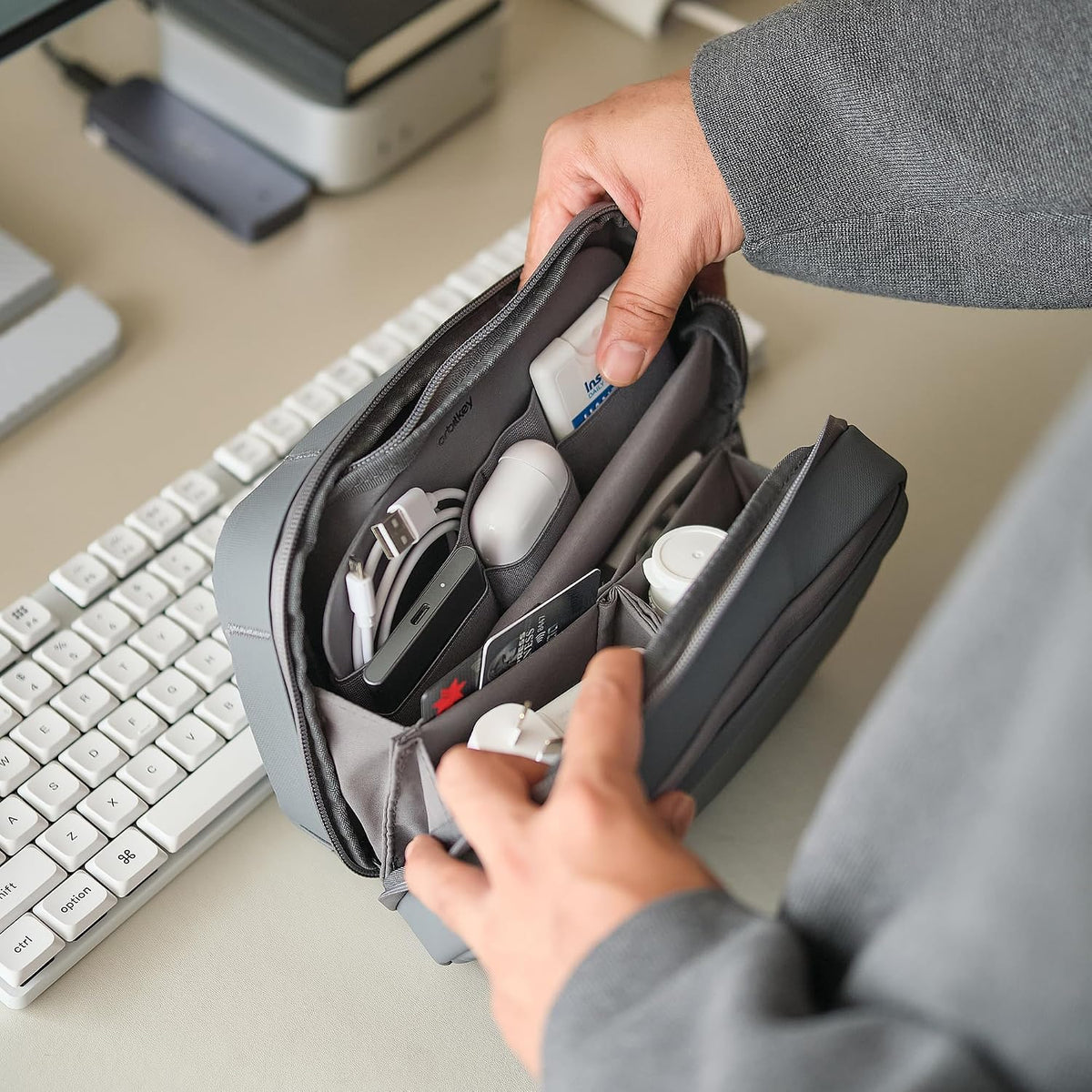 Orbitkey 2-in-1 Tech Accessory Pouch - Graphite
