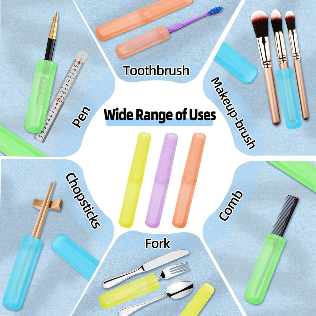 21 Pcs Travel Toothbrush Holders,Plastic Toothbrush Case,7 Colors