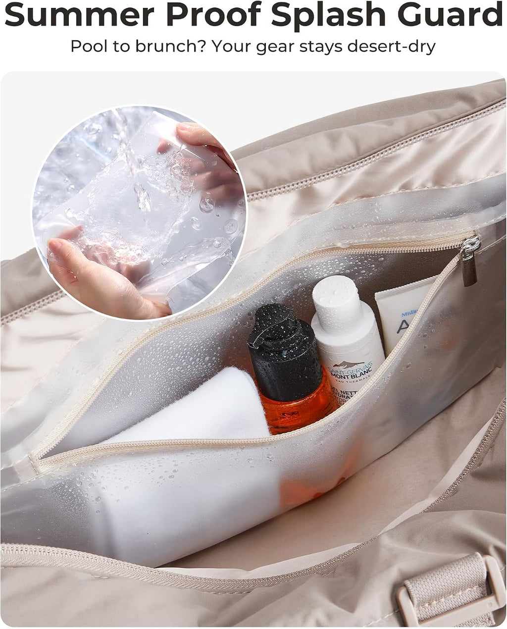 BAGSMART Reiki Gym Bag for Women Puffy Yoga Mat Travel Weekender Duffle Bag