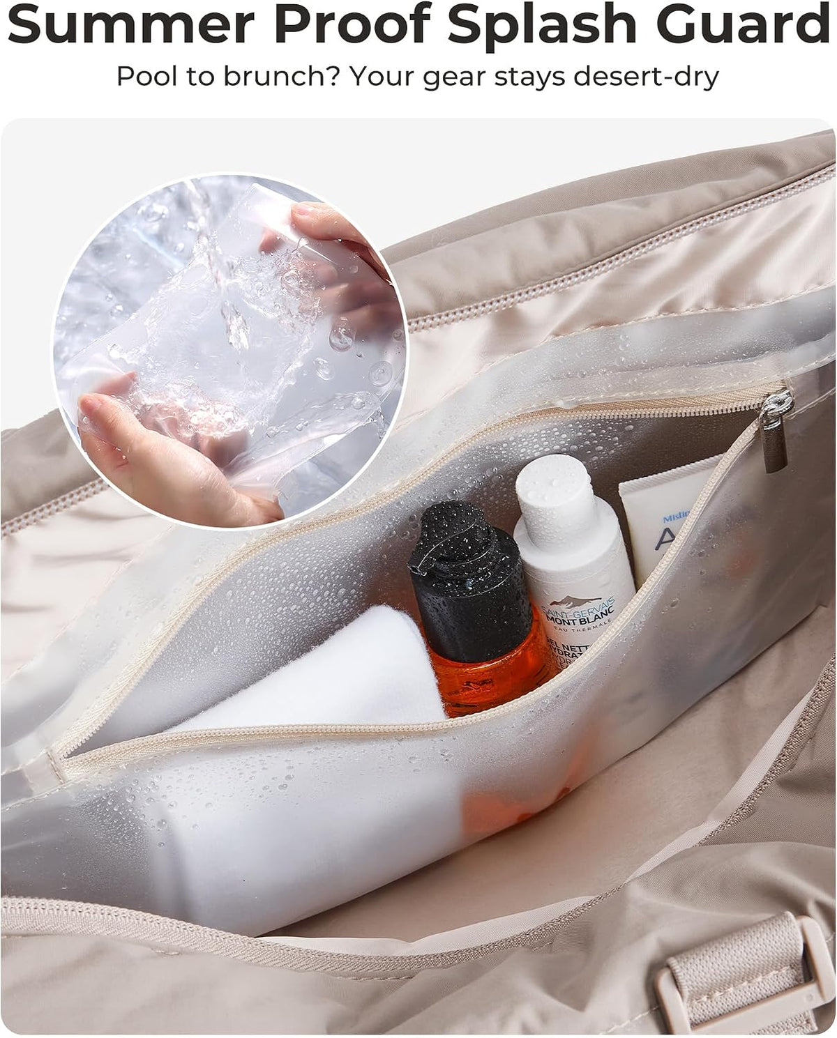 BAGSMART Reiki Gym Bag for Women Puffy Yoga Mat Travel Weekender Duffle Bag