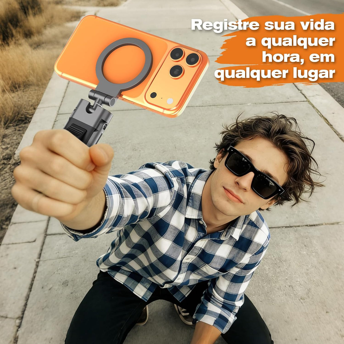 Travel Phone Holder, 2-in-1 Airplane Mount & Magnetic Tripod for iPhone