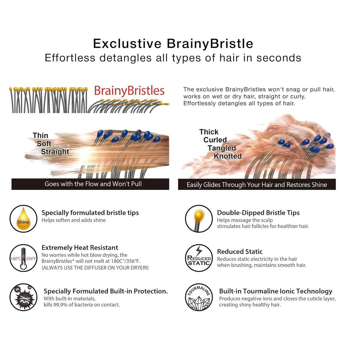 NuWay® Traveler® Patented Compact Hair Brush for Purse, Gym & Daily Carry - Gentle Detangling Brush for Wet or Dry Hair, Everyday Scalp Comfort (Dark Blue)
