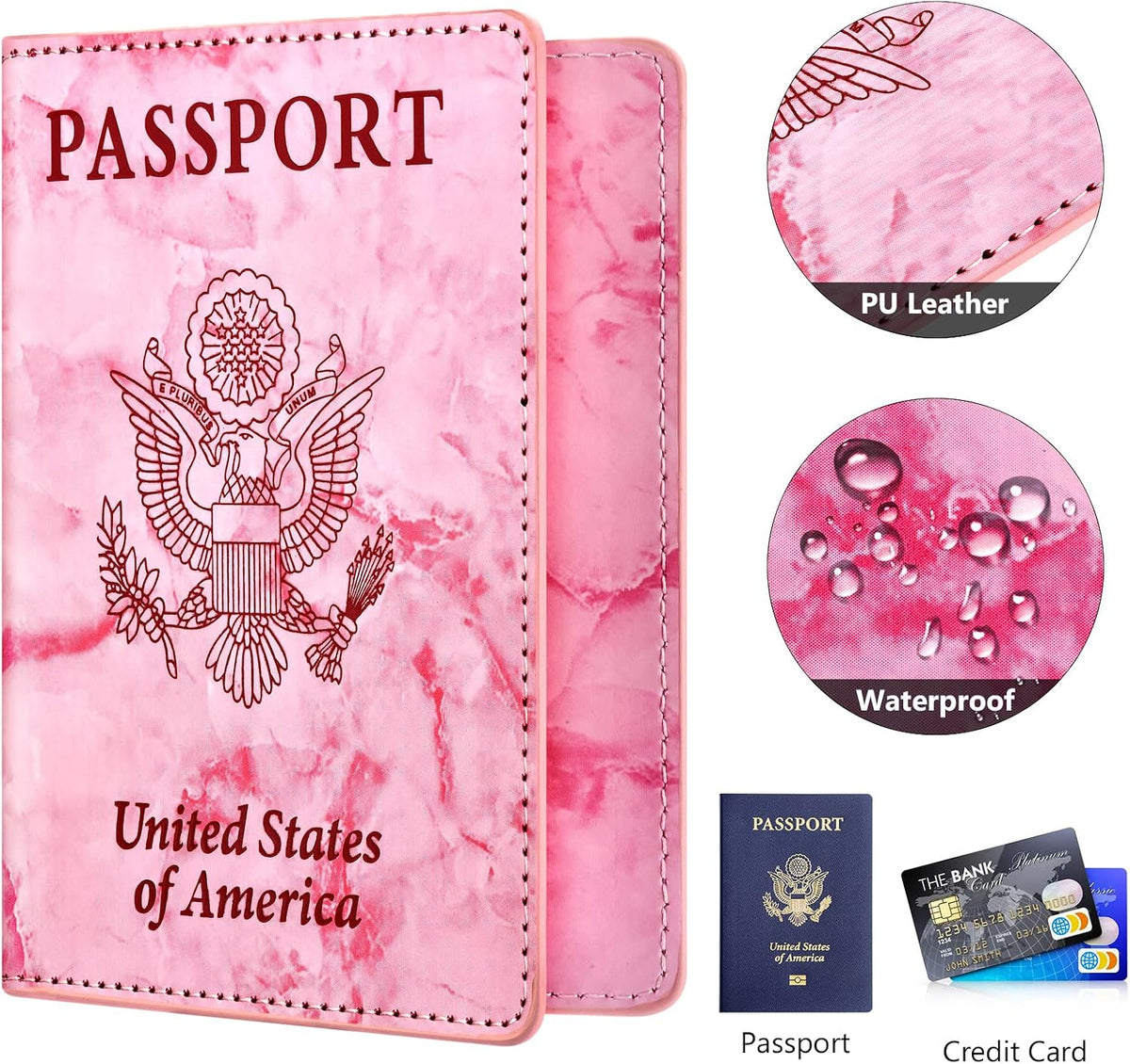 Eoehro Passport Holder for Travel Essentials, Passport Wallet Cover Case for Travel Must Haves Accessories, Passport Book Holders for Women and Men
