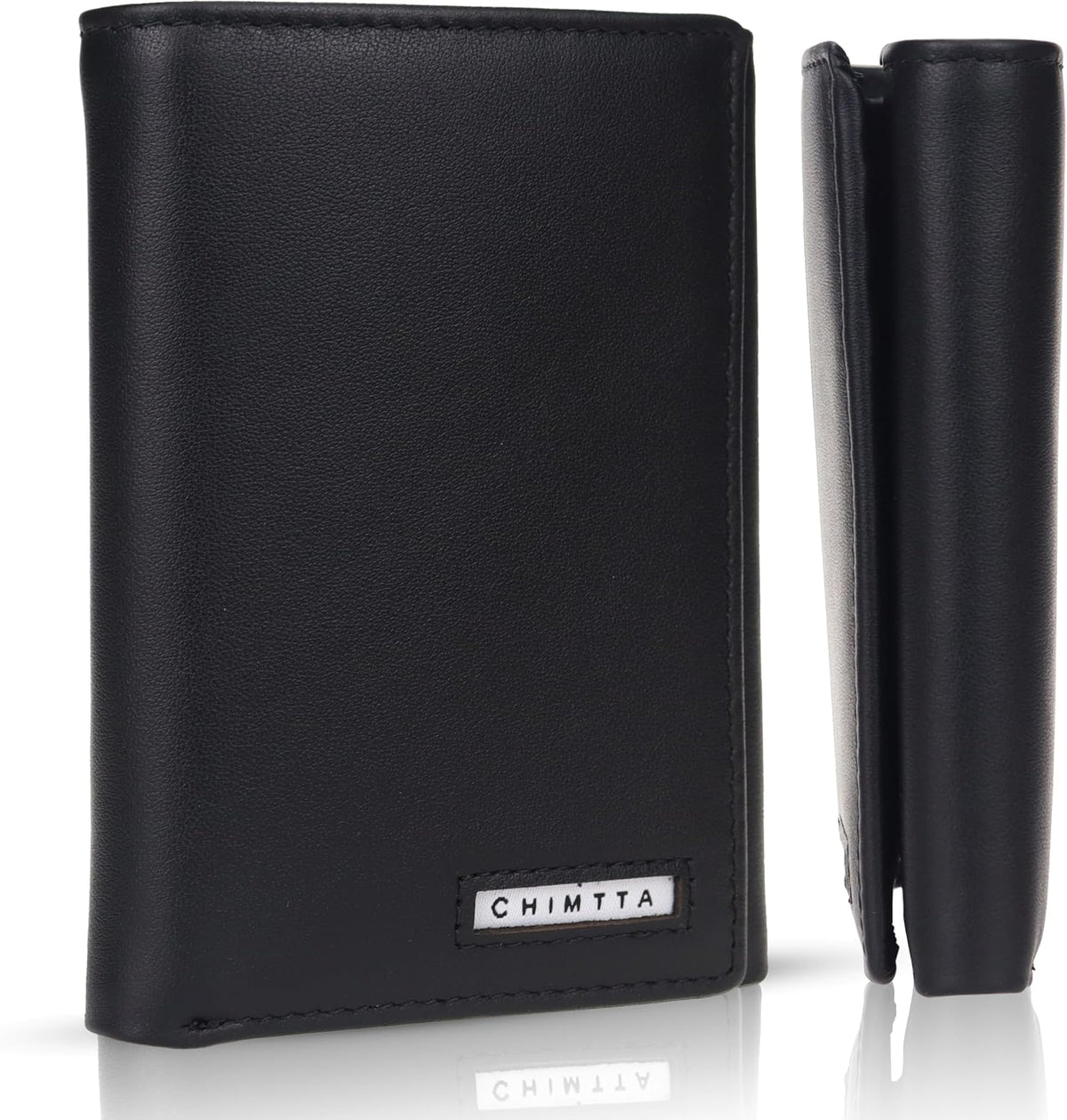 RFID Trifold Wallet for Men Genuine Napa Leather, Magnetic Closure