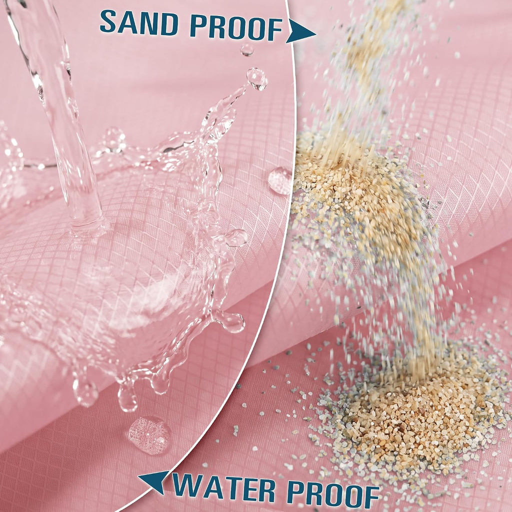 Beach Blanket Sandproof Waterproof Oversized 78"x81"/10'x9' Compact mat