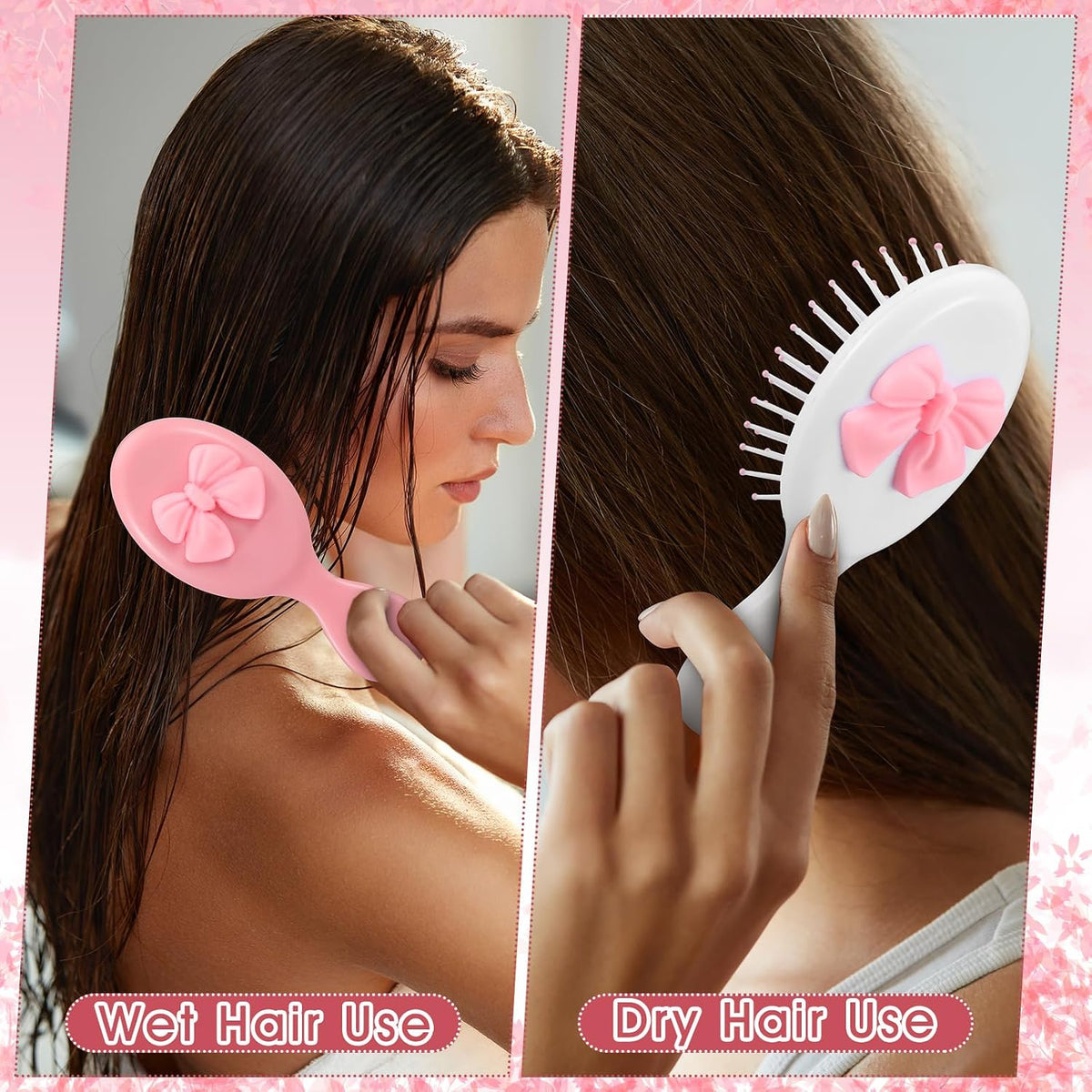 Meanplan 6 Pcs Mini Wet Hair Brush Bulk Travel Detangling Hair Brush, Mixed