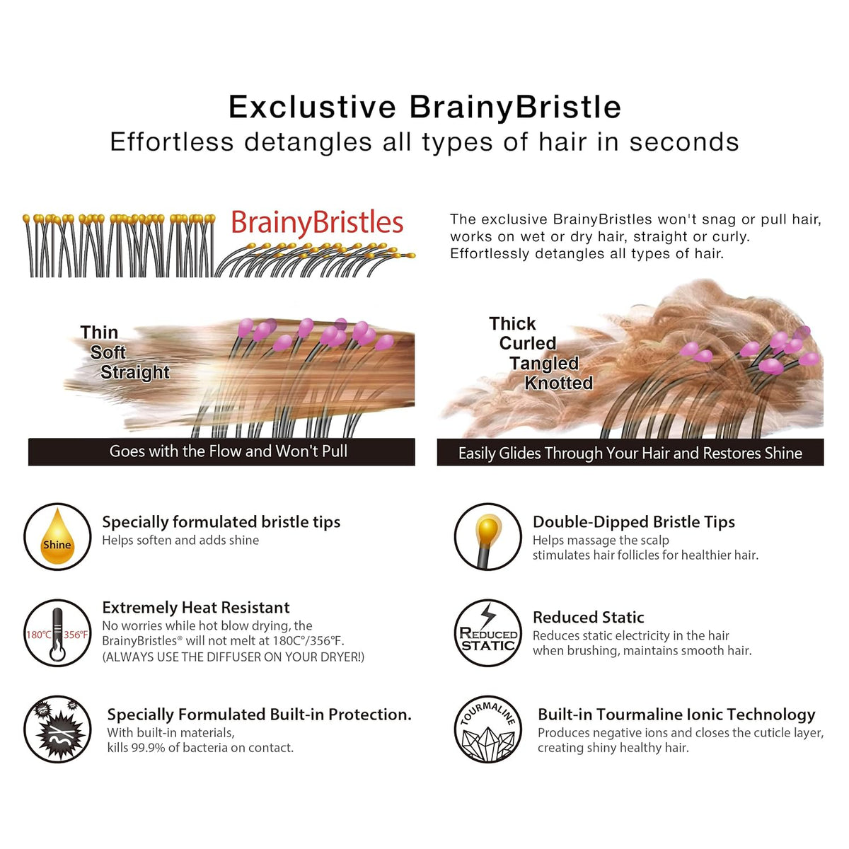 NuWay® Traveler® Patented Compact Hair Brush for Purse, Gym & Daily Carry - Gentle Detangling Brush for Wet or Dry Hair, Everyday Scalp Comfort (Petal Pink)