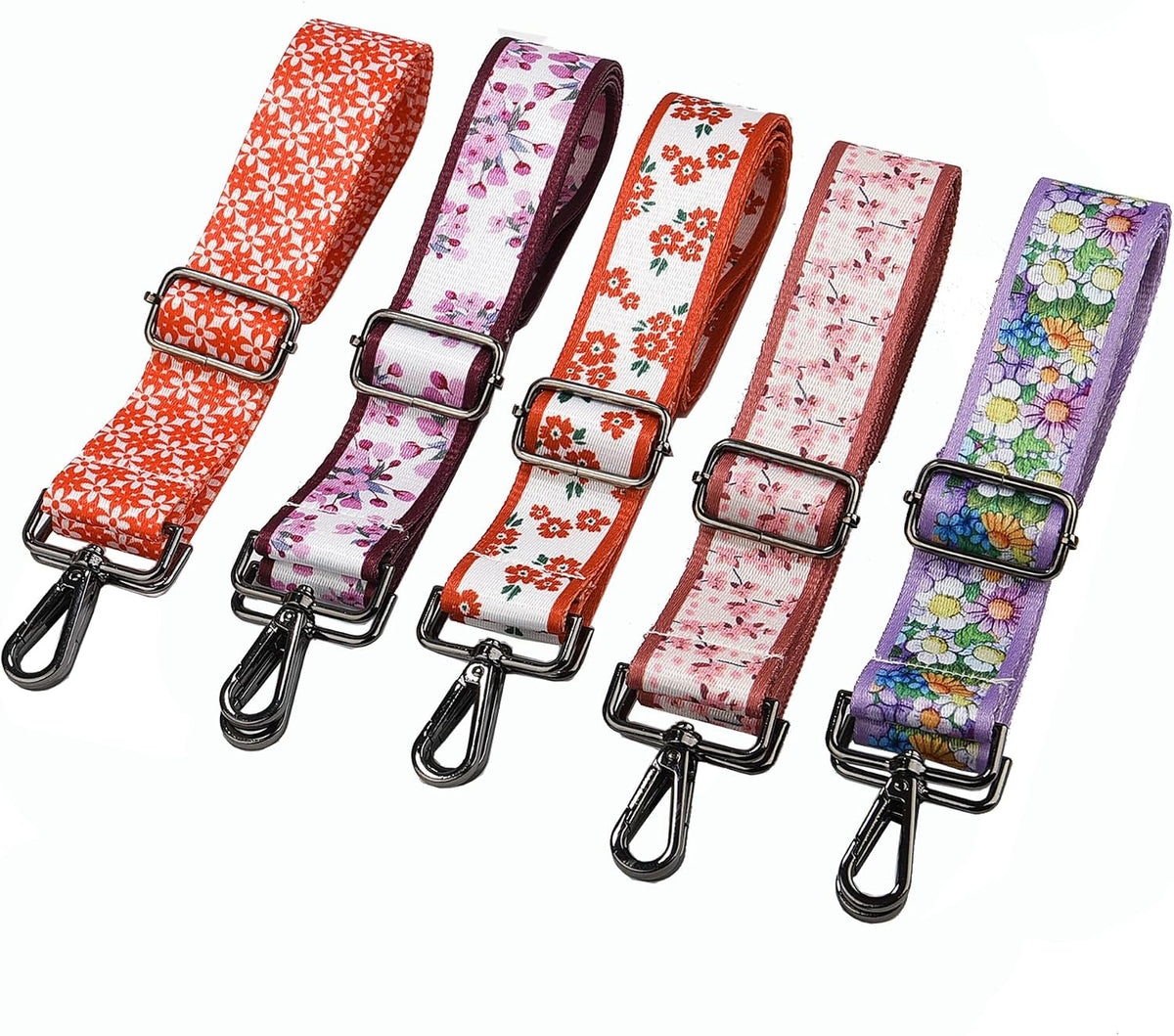 1.5" Wide Purse Strap Adjustable Replacement Gunmetal Hardware Long Crossbody Bag Strap for Thick Shoulder Bags Canvas Handbags Straps