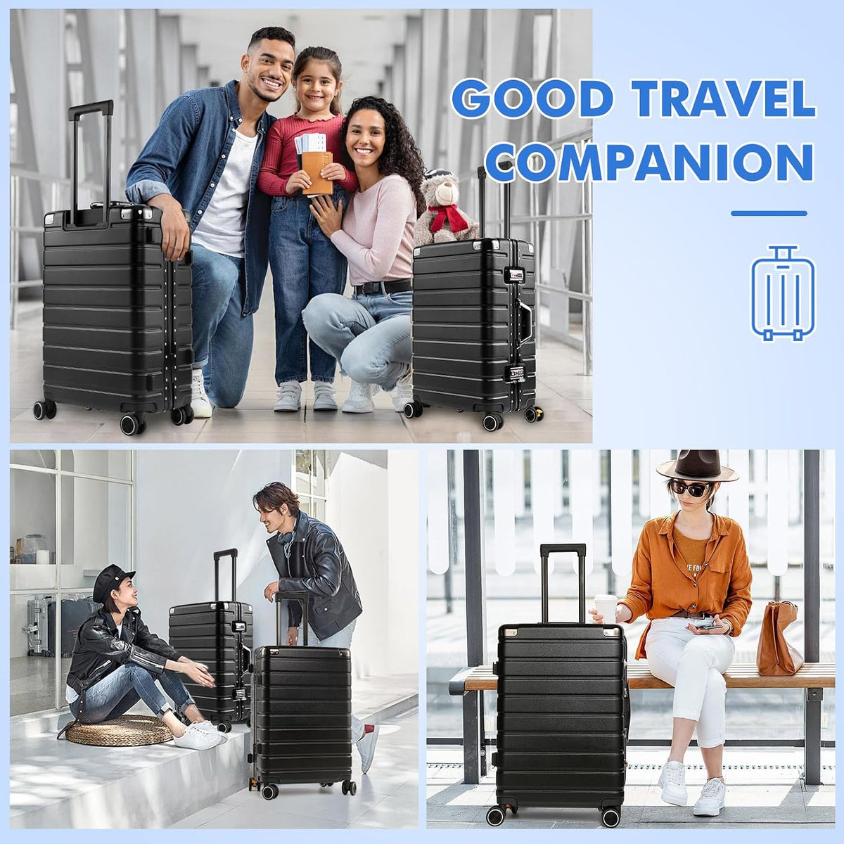 2-Piece Zipperless Luggage Set, 20/26 Inch