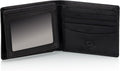 Stealth Mode Leather Bifold Wallet for Men With ID Window and RFID Blocking (Black Crunch)
