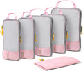 (Not Made In China) Compression Packing Cubes For Travel, Lightweight Organizer Bags for Suitcases and Luggage, 6pc set