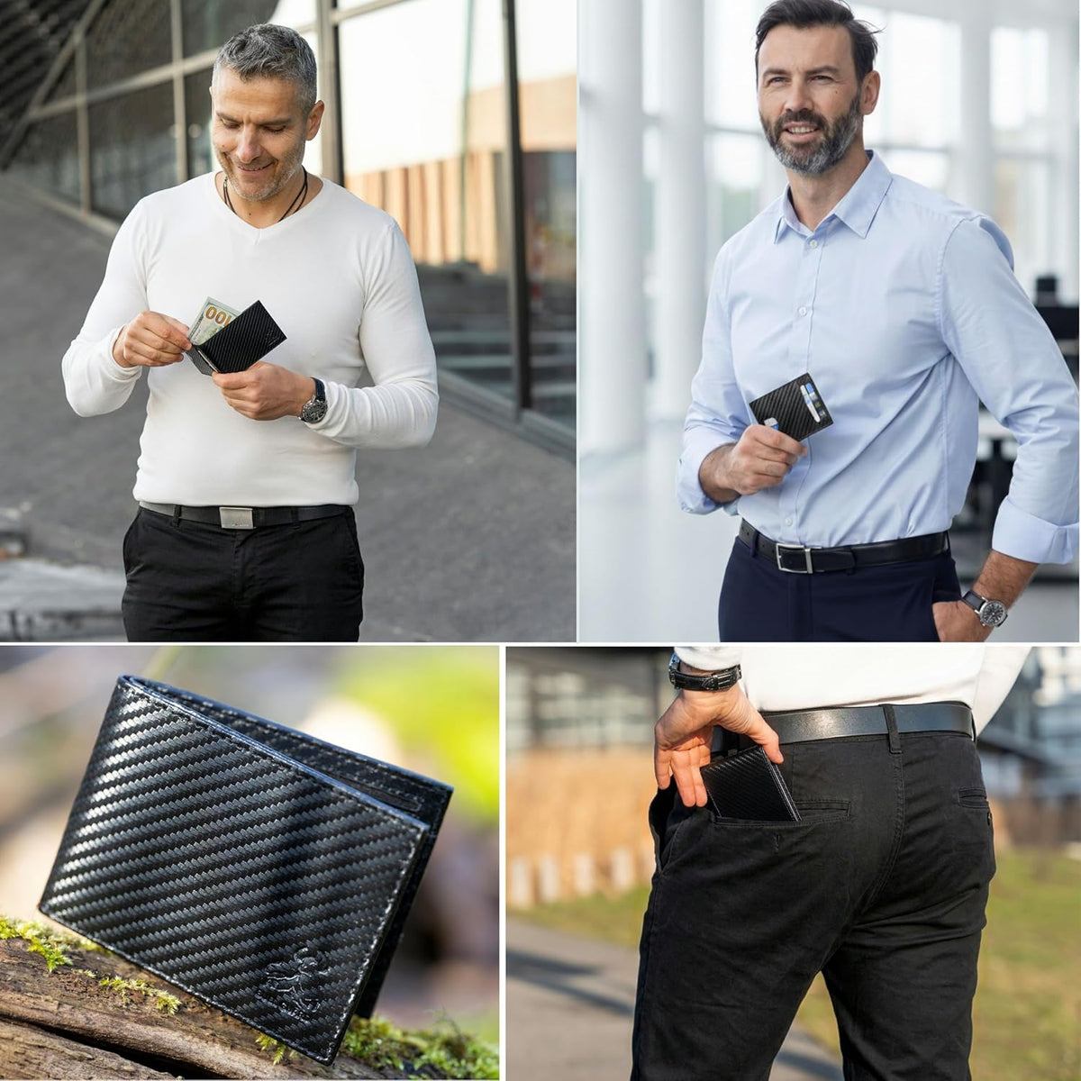 BULL GUARD Bifold Leather Wallet Slim Men's RFID Blocking Technology Premium Durable Leather & Tight Stitching, Quick Access Design with Security and Style Ideal for Work, Travel or Adventure