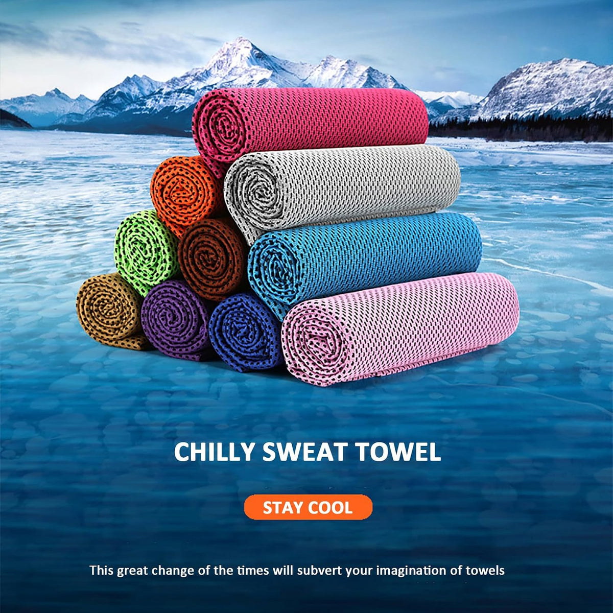Peicees 10 Pack Microfiber Cooling Towels for Neck Sports Gym Workout Cooling Towel, Fast Drying Super Absorbent Compact Lightweight for Climbing Camping Travel Beach Swimming Backpacking
