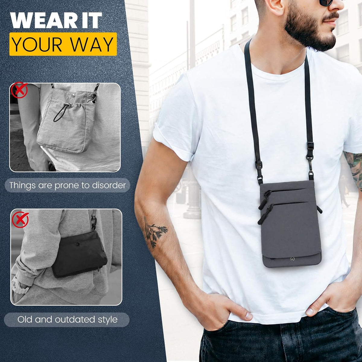 RFID Blocking Passport Holder for Travel Women Wallet Suit Single & Couples, Travel Essentials Neck Wallet with Adjustable Strap and Multi-Pocket Document Organizer Men for International Travelers