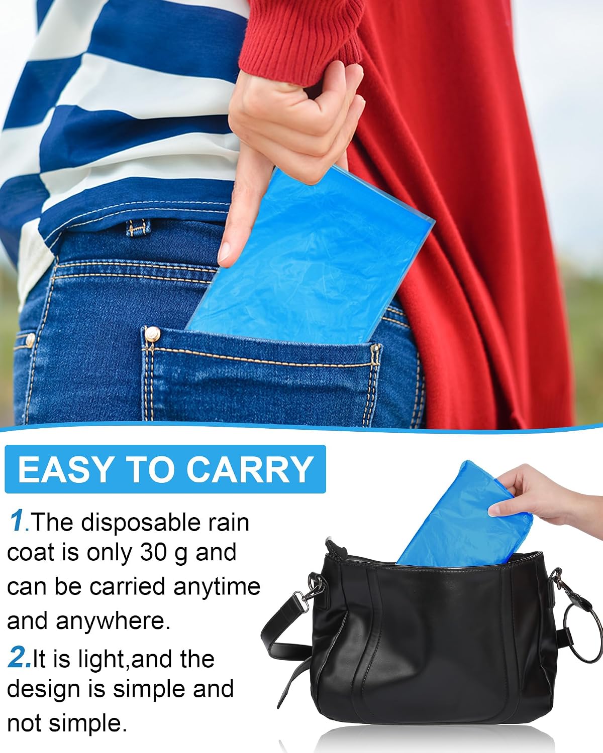 JaGely 120 Pack Disposable Rain Ponchos Bulk Adult Travel Gear