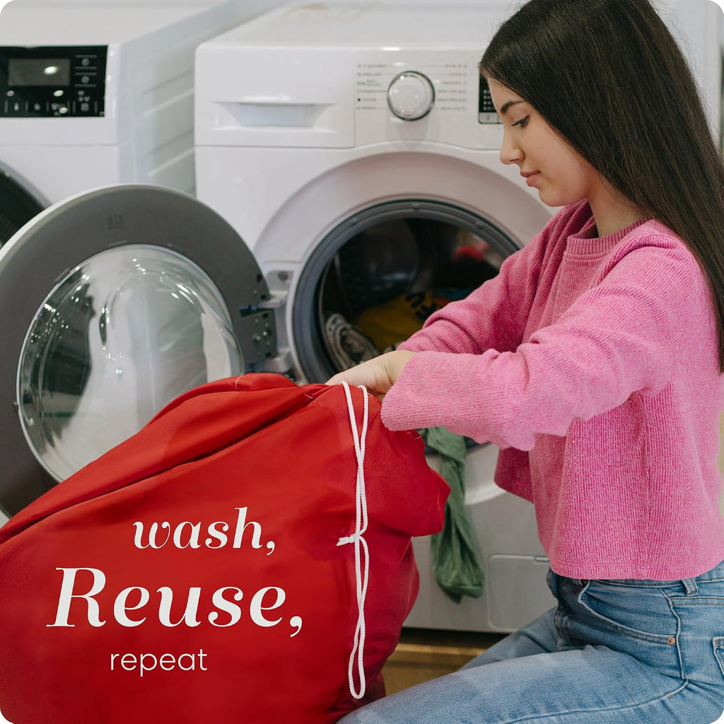 Handy Laundry Bags Nylon Extra Large - Heavy Duty - 2-Pack, Red