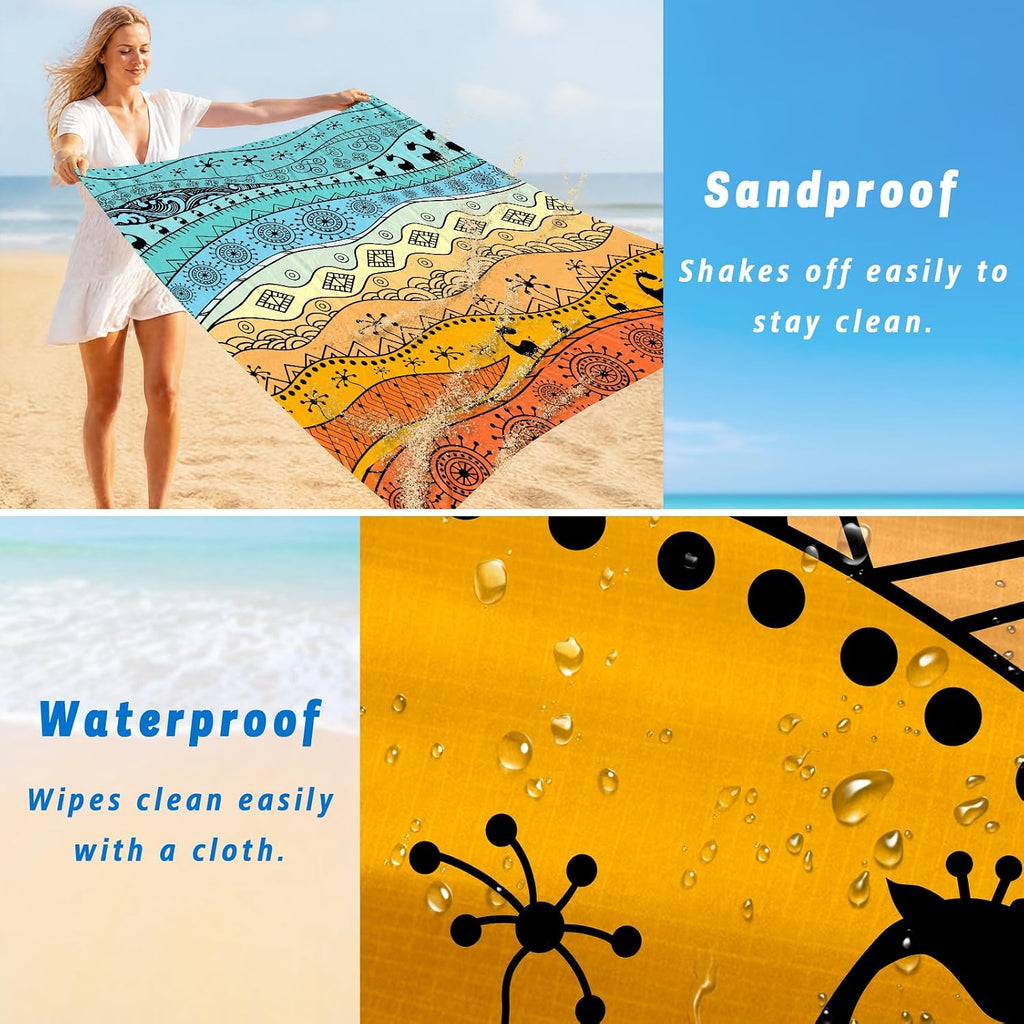 Waterproof Sandproof Beach Blanket Extra Large 79"x79"
