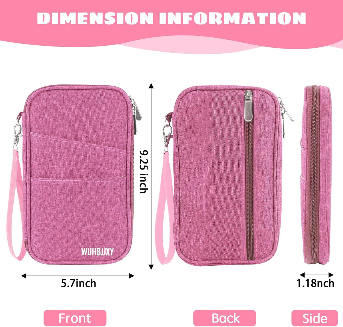 Premium Travel Passport Holder,Family Passport holder Travel Document Organizer,Secure &Stylish Companion For your Family (pink)