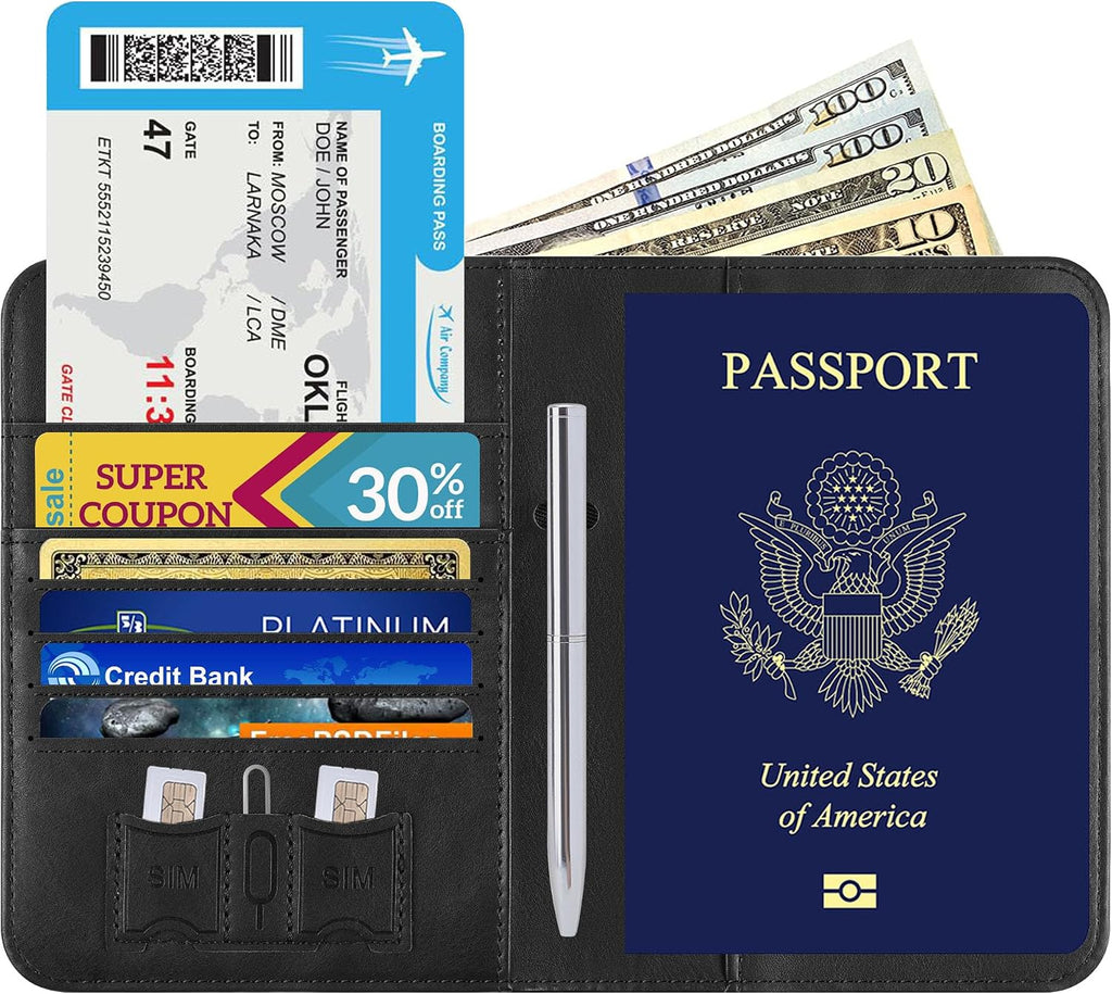 Passport Holder for Travel Essentials, RFID Passport Cover