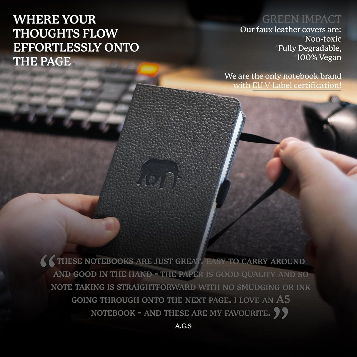 Dingbats* Wildlife A6 Lined Pocket Notebook - PU Leather Hardcover - Small Writing Journal for Work, Travel - Pocket, Elastic Closure, Bookmark