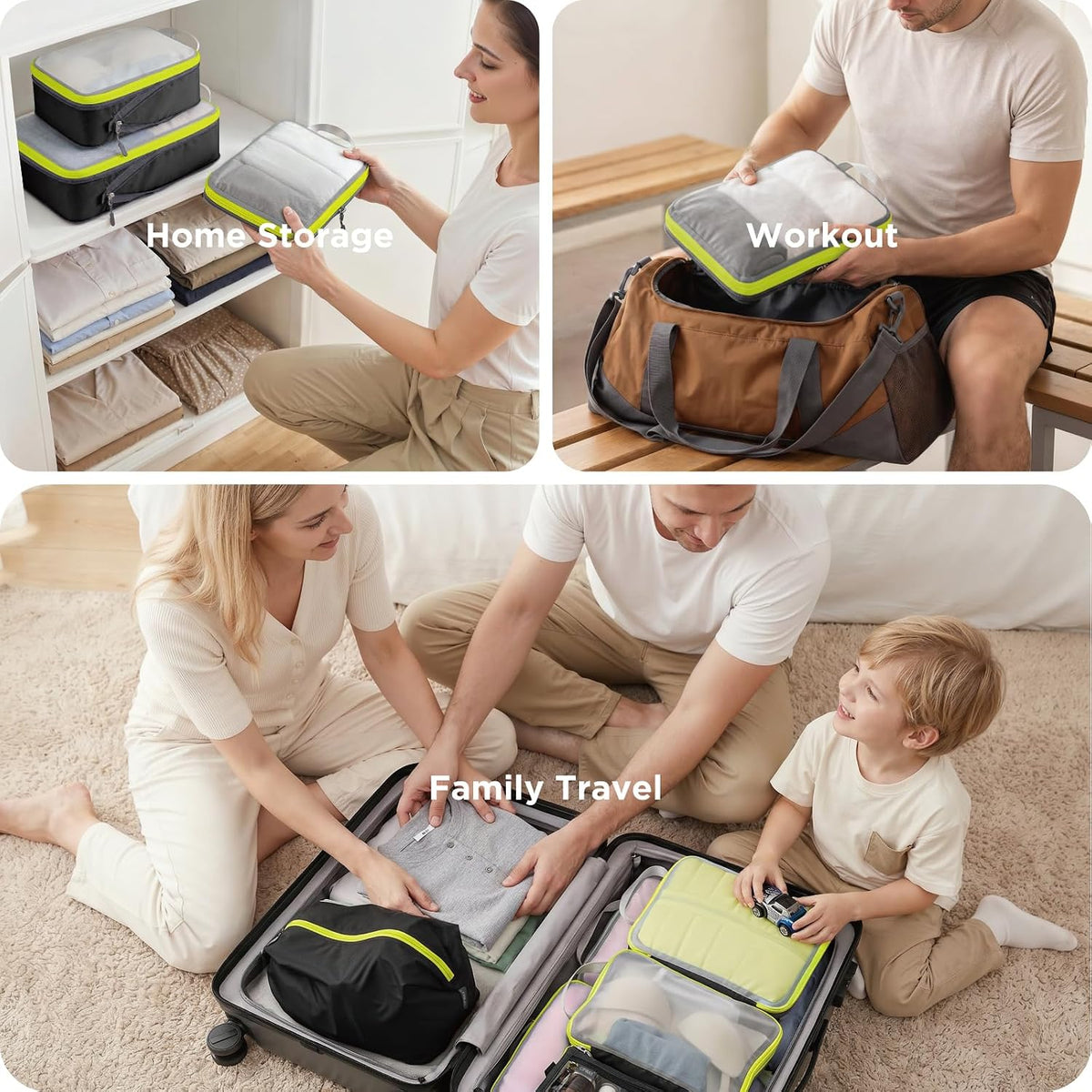 Cipway Compression Packing Cubes Mesh (8 Pcs, Black)