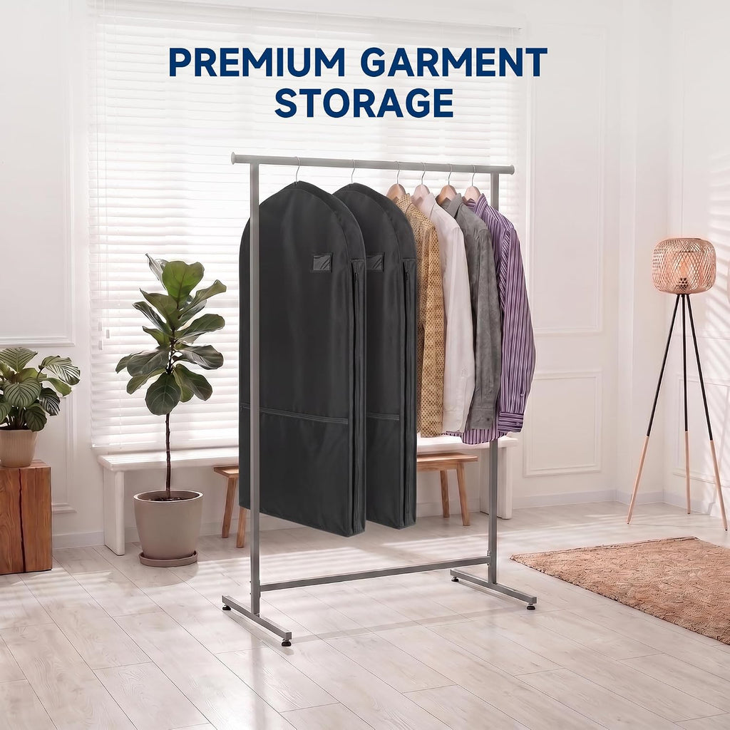 Whitmor Deluxe Garment Bag with Zipper Pocket, 42" 1 Pack Black