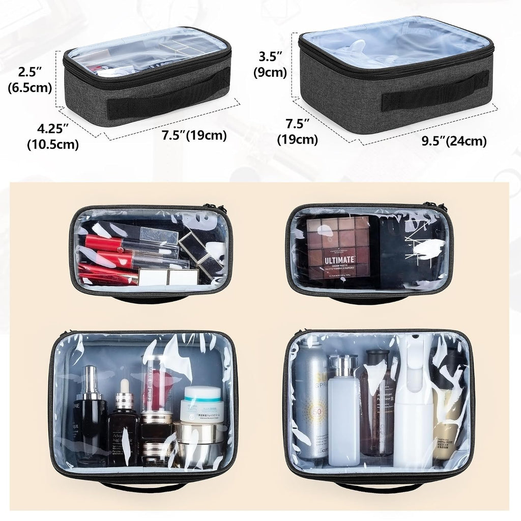 BAFASO Makeup Bag Cosmetic Bag with 4 Inner Removable Pouches, Black