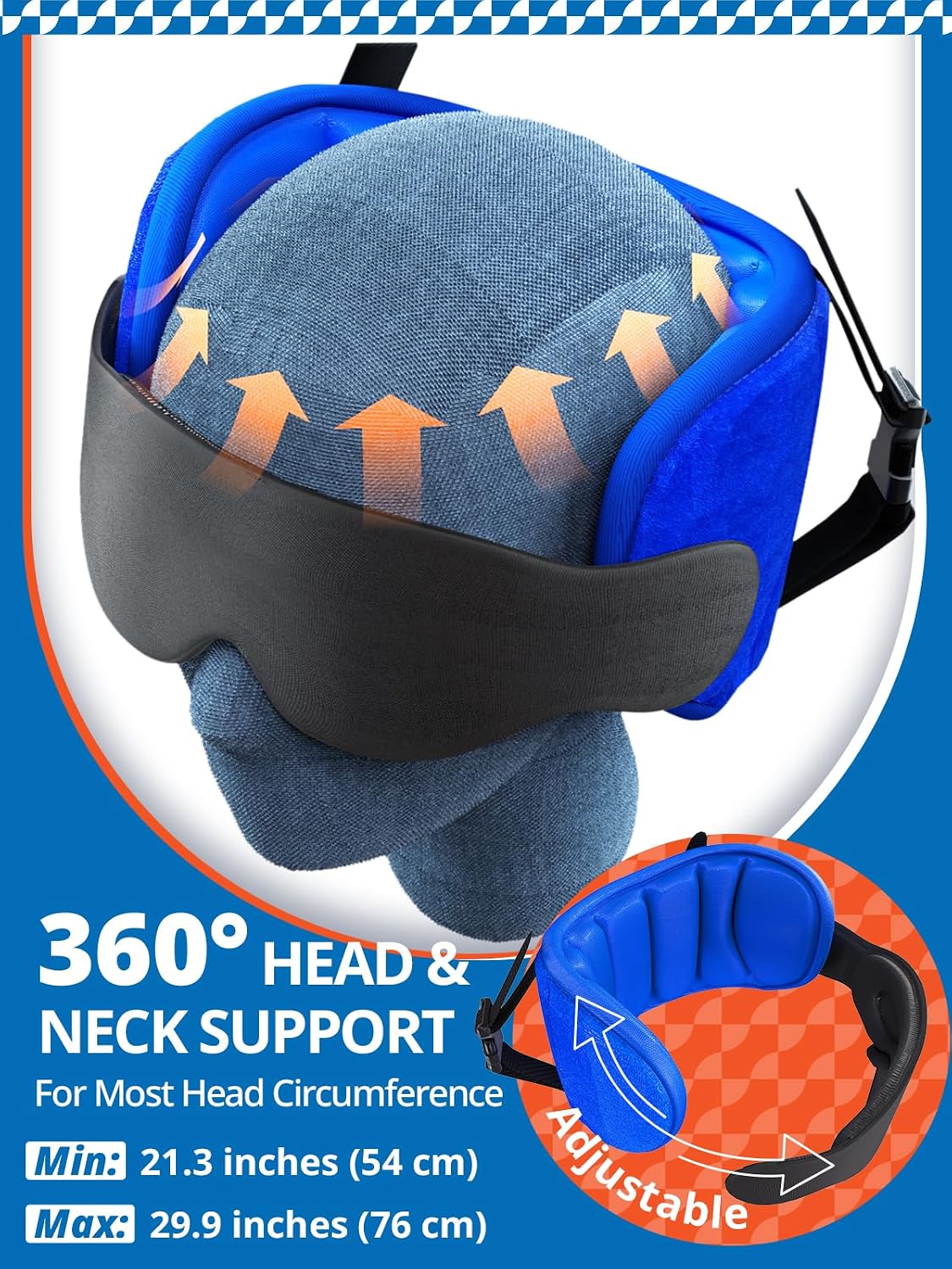 SARISUN Travel Pillows for Airplanes, 360° Stable Support for Sleep, 2pcs