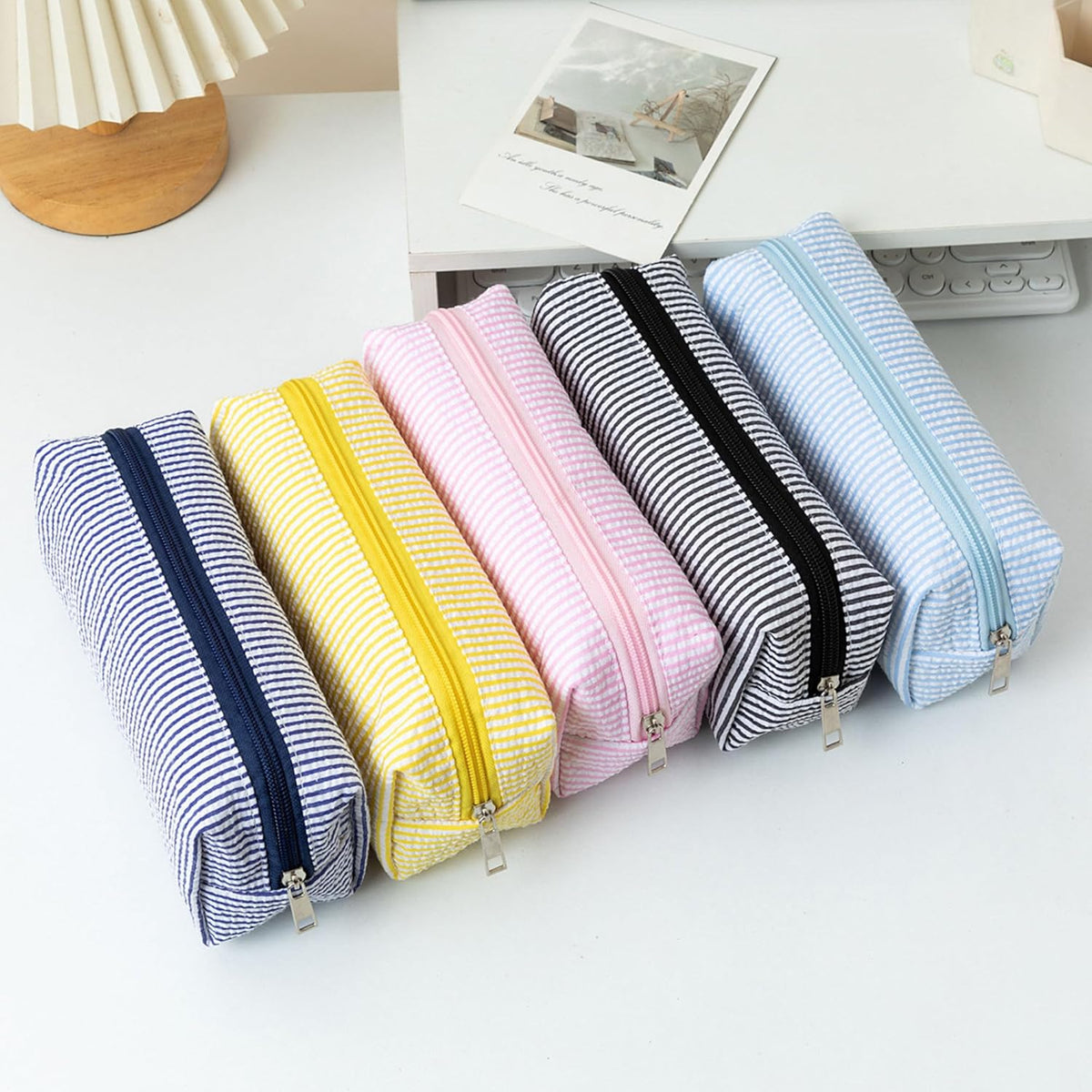 Cute Pencil Case Capacity Pencil Pouch Aesthetic Pen Bag Office Stationery Organizer Simple Sturdy Multifunctional Cosmetic Pouch (pink)