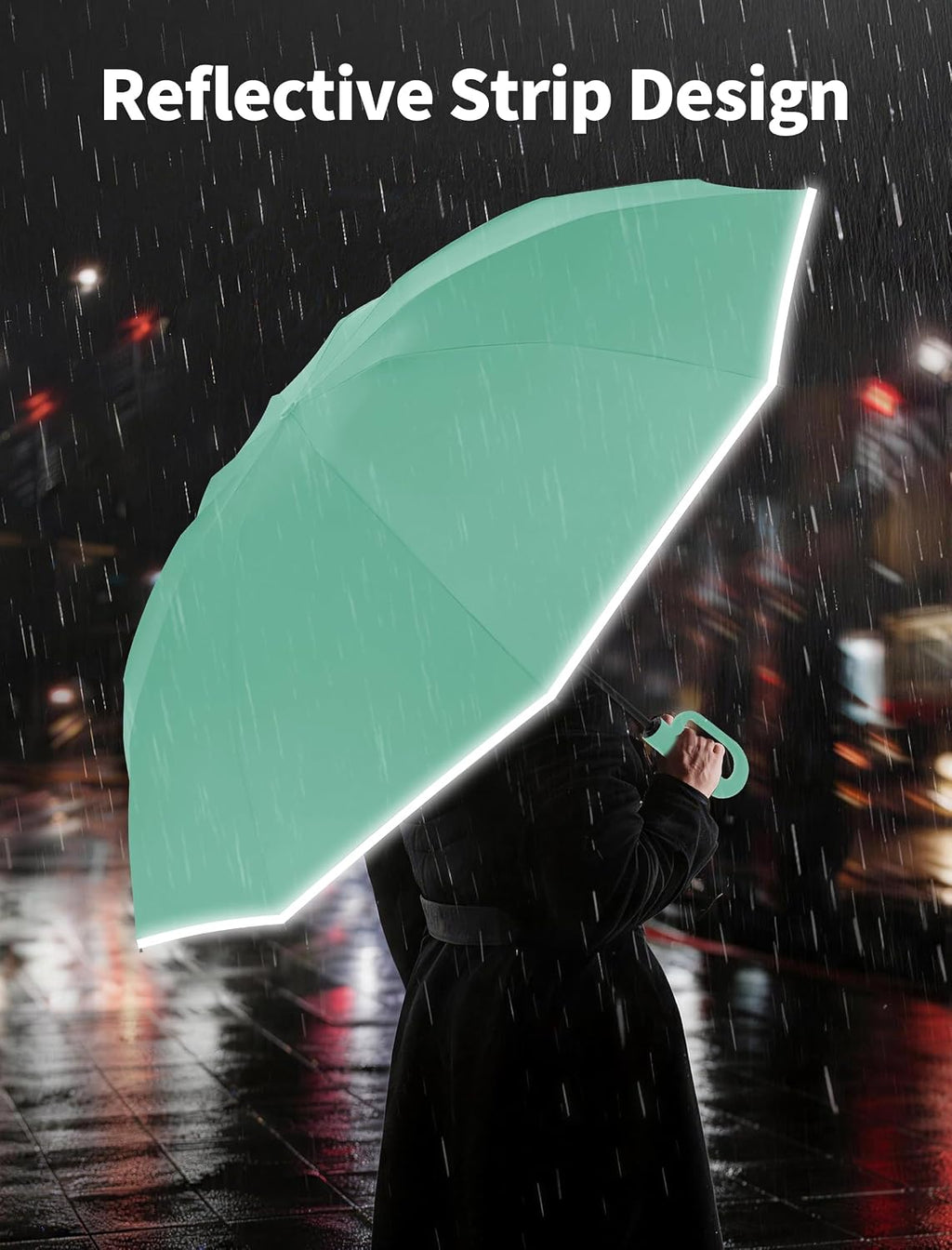 Jorilis Inverted Umbrella with Carabiner Handle, Windproof UV Sun & Rain