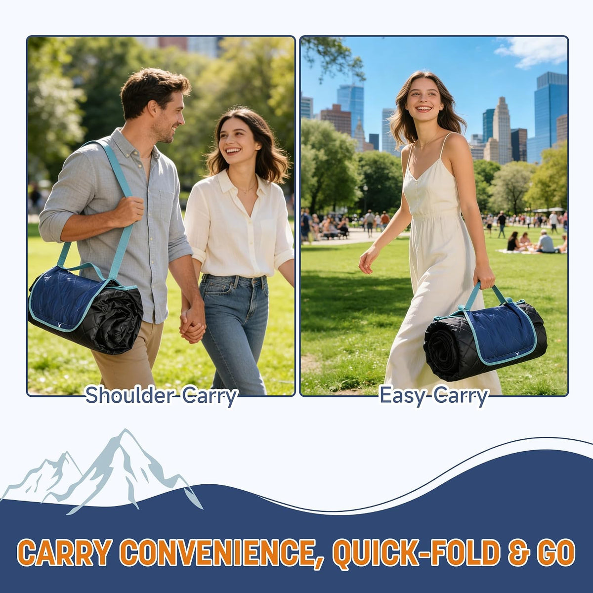 Catalonia Waterproof Picnic Blanket, Extra Large 70 x 80 Inch Outdoor Mat