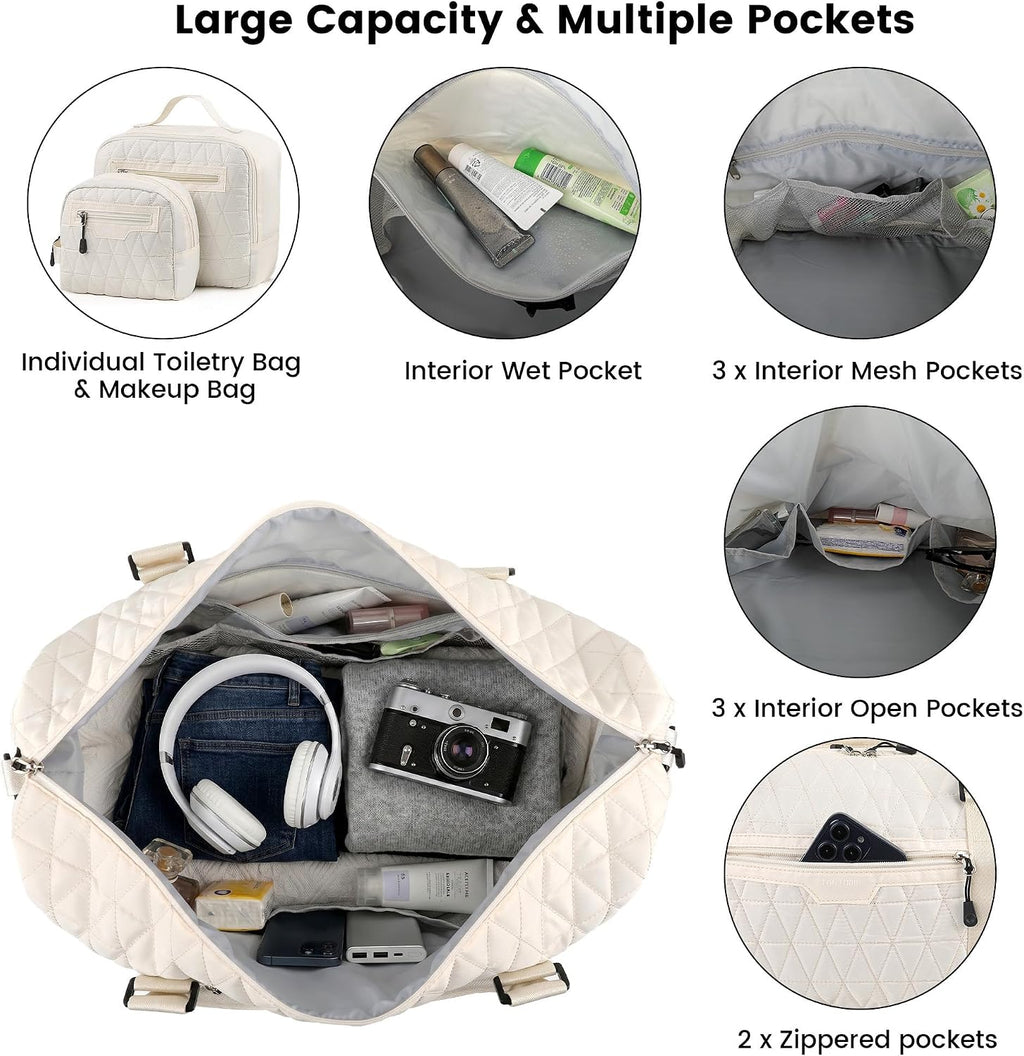 TANTOMI Travel Duffle Bag, Weekender Bags for Women, 3PCS Personal Item Bag
