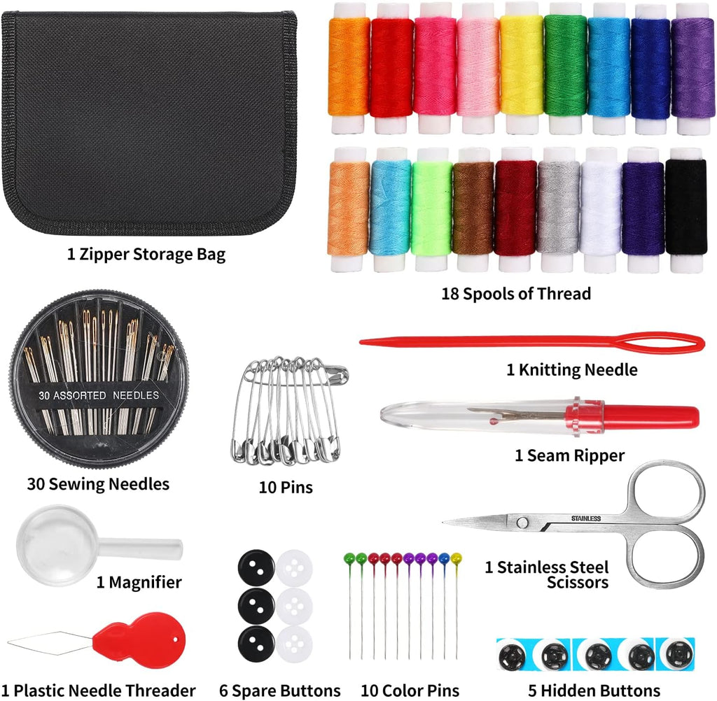Sewing Kit for Adults,Marcoon Needle and Thread Kit with Sewing Supplies and Accessories Contains Scissors, Measure Tape,Seam Ripper,Suitable for Home, Travel, Beginner, Emergency