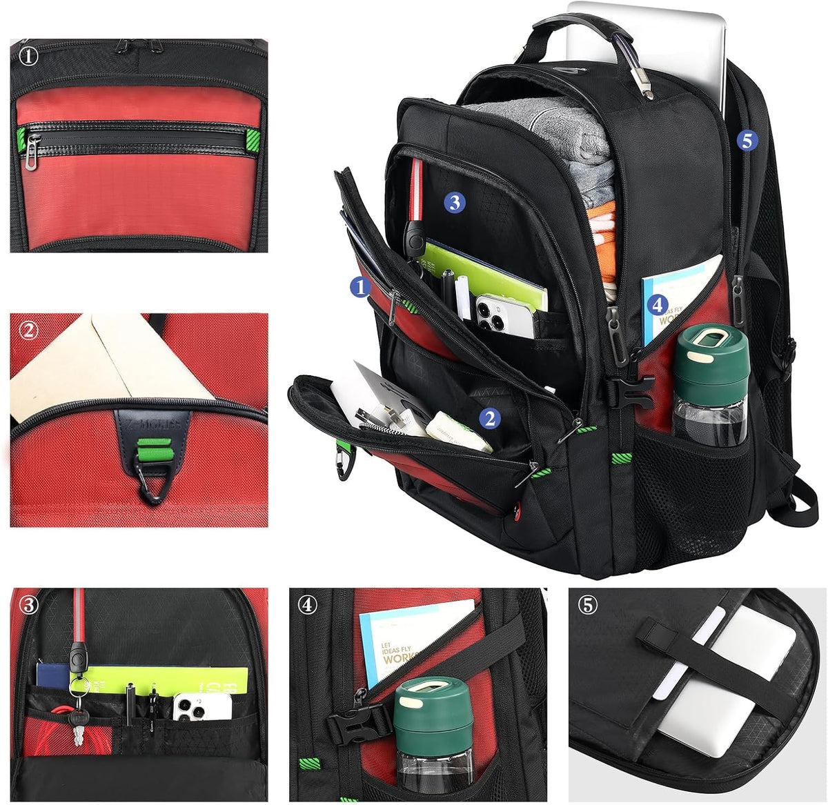 Z-MGKISS Extra Large Backpack for Men,Gaming Travel Bag Fit 18.4-19" Laptop