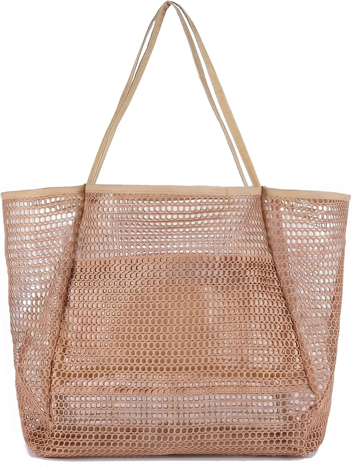Beach Bag with Mini Pocket, Large Foldable Mesh Tote for Women, Lightweight & Travel Bag for Vacation & Outdoor
