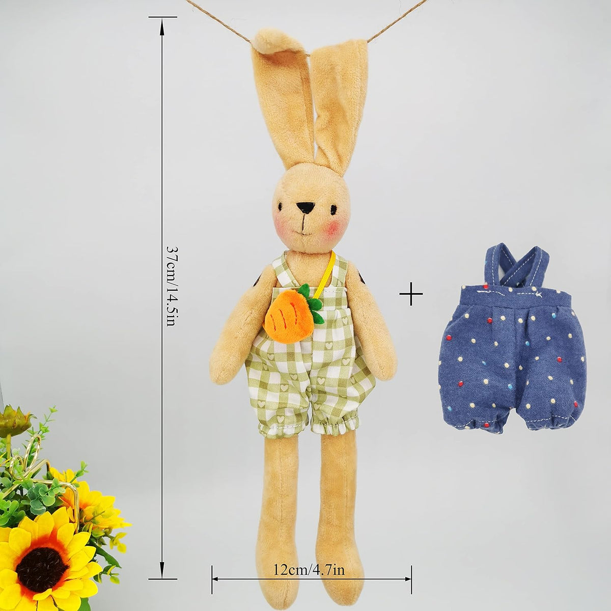 DIY Bunny Sewing Craft Kit, Handmade Fabric Project with Instructions