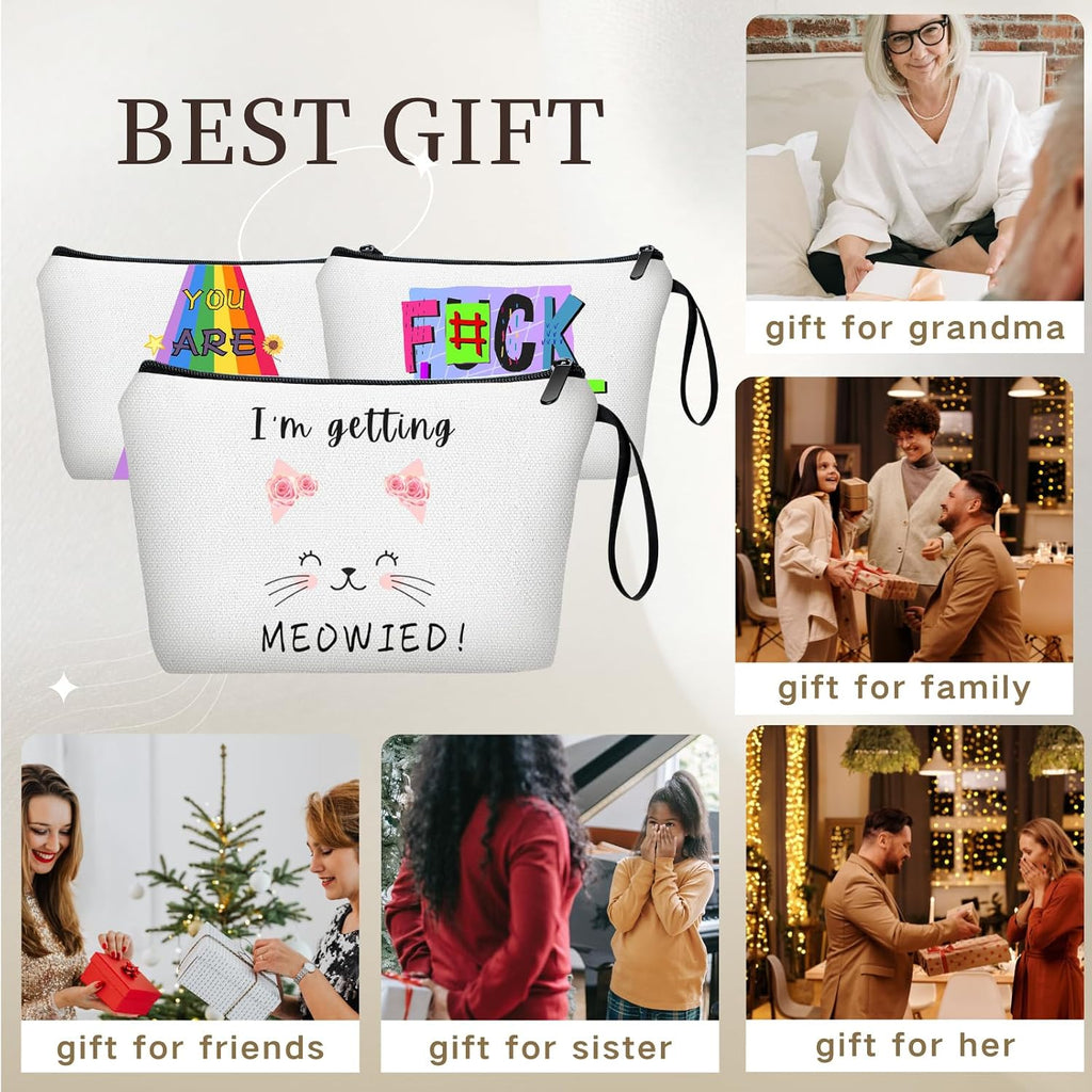 SEAMOON Bride to Be Makeup Bag, Bridal Shower Gifts for Bride Bridesmaid