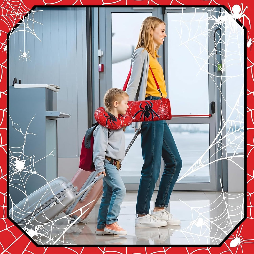 Moukeren 4 Pcs Spider Travel Pillow and Blanket Set