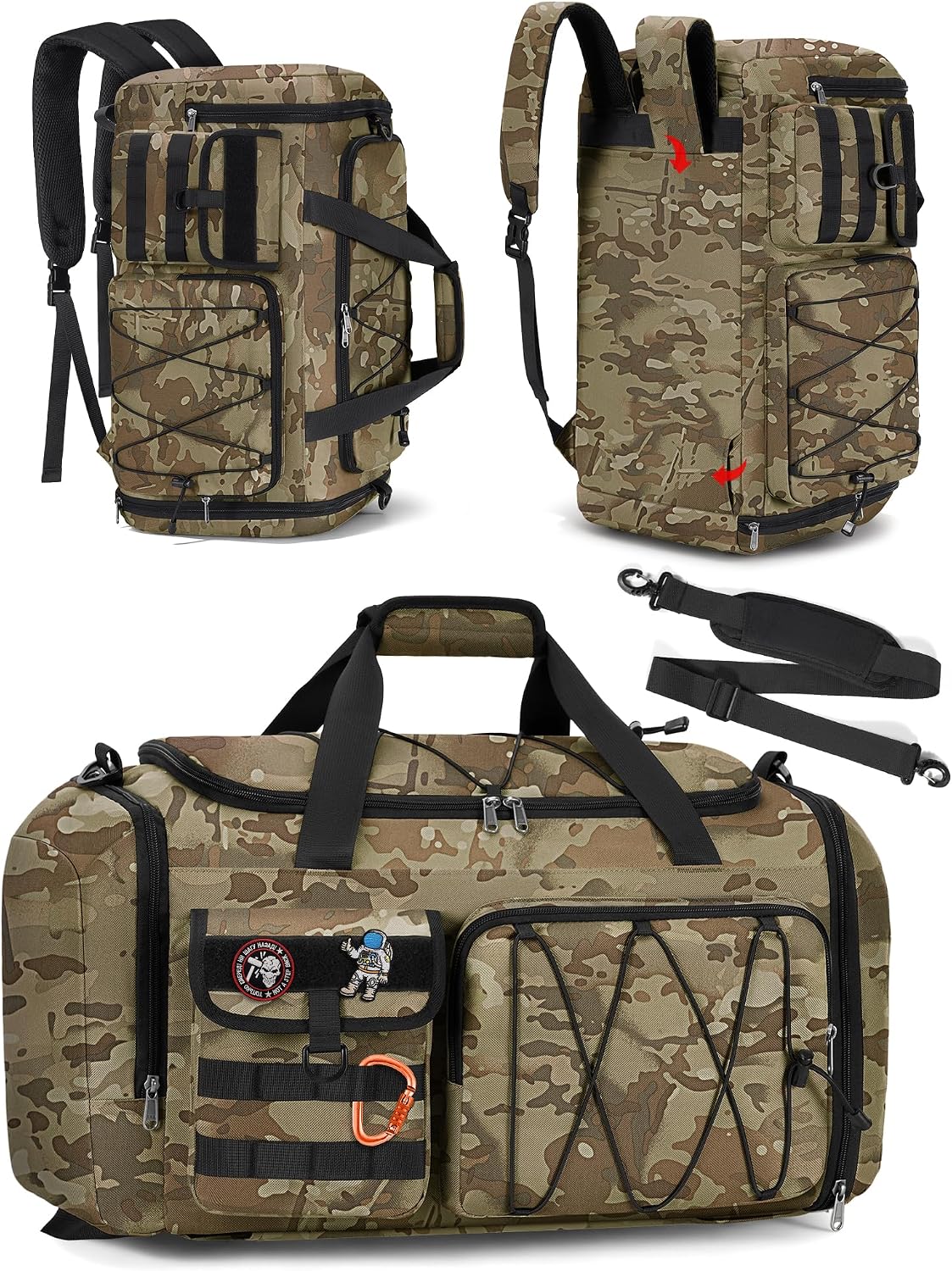 SDYSM Gym Bag for Men 45L, 3-in-1 Sports Duffel Bag with Shoe Compartment