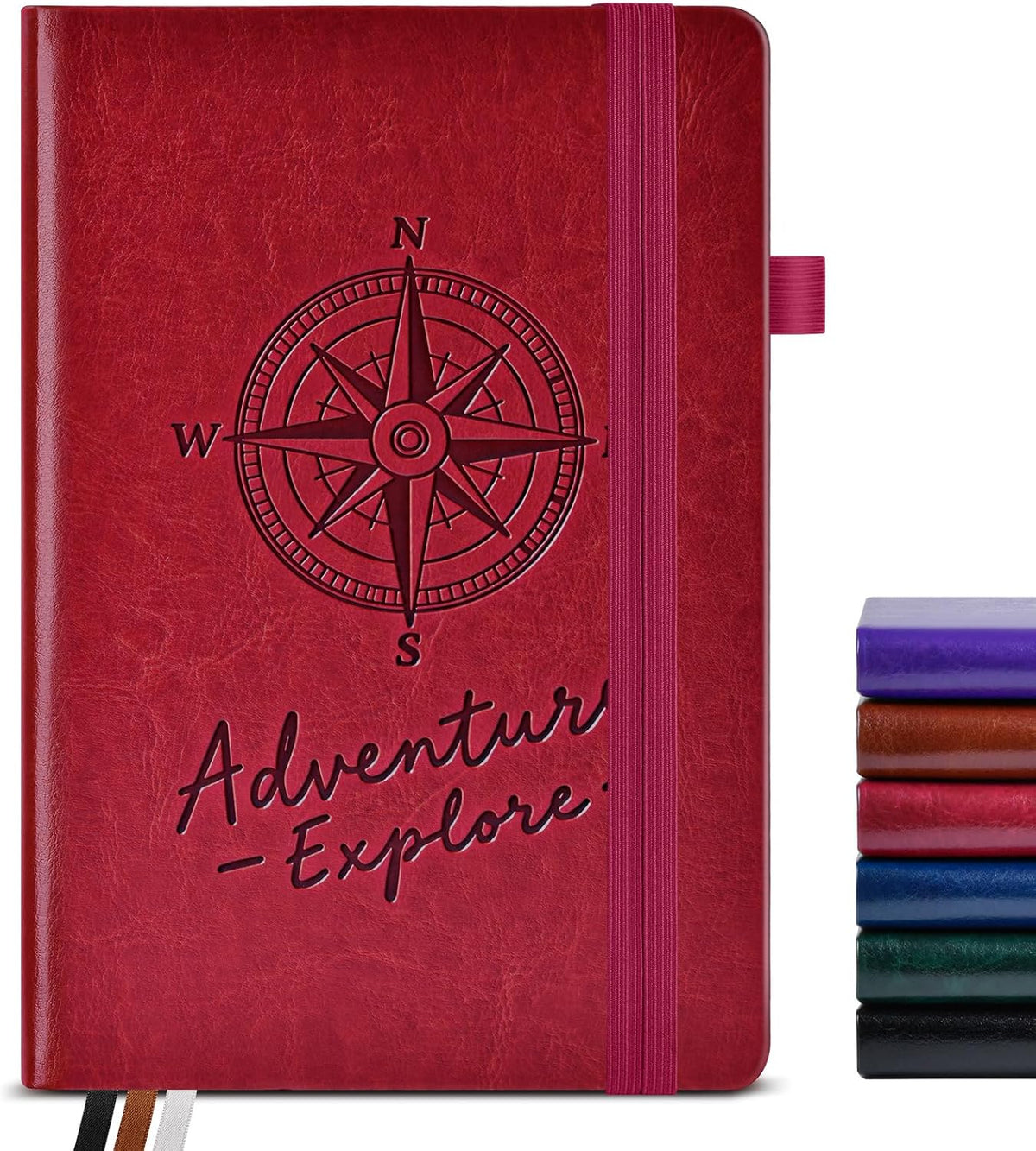 PAIBAS A5 Lined Journal, Leather Bound Notebook for Work & Travel 5.8"×8.5"